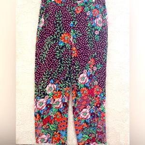 Chico's Graphic Tropical Floral Pallazo Lounge Resort Pants Women's 14 R